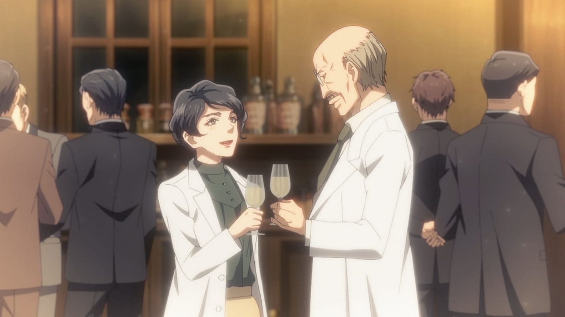 The village crone and the scientist, as seen in the past (Image via CloverWorks)